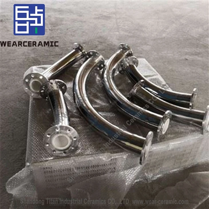 Ceramic Lined Pipe Elbows With Adhesive and Metal